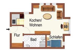 Ideale Kapitalanlage - vermietete 1-Zimmer-Wohnung im Wunderburgpark! – Die vollständige Adresse der Immobilie erhältst du vom Anbieter., 26135 Osternburg, Oldenburg (Oldenburg) – Vorschaubild 2