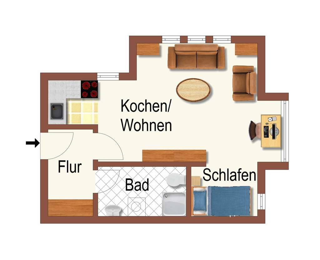 Immobilie in Oldenburg - Ideale Kapitalanlage - vermietete 1-Zimmer-Wohnung im Wunderburgpark! - Bild 1