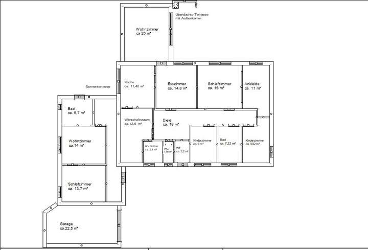 Grundriss Haupthaus und Einlie