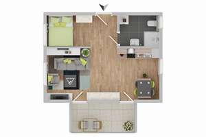 Kernsanierte 1-Zimmer Wohnung mit Balkon in begehrter Wohnlage von Bonn-Rüngsdorf – Seufertstraße 25j, 53173 Rüngsdorf, Bonn – Vorschaubild 3
