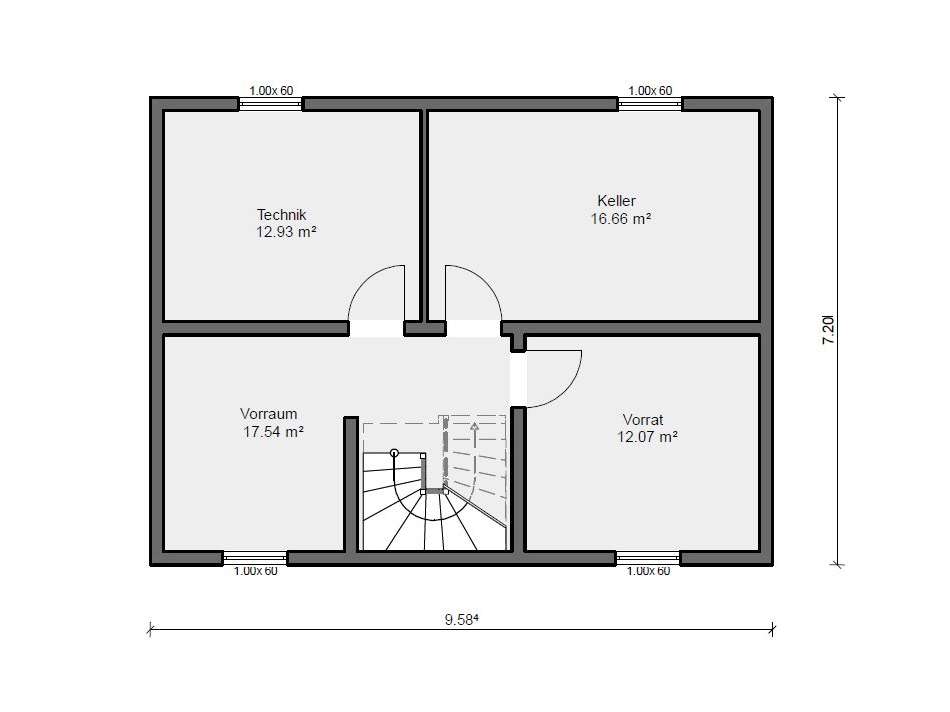 Kellerbeispiel-Grundriss