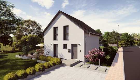 Bild von Massivhaus mit Keller von Einsteinhaus in Fertigbauweise.