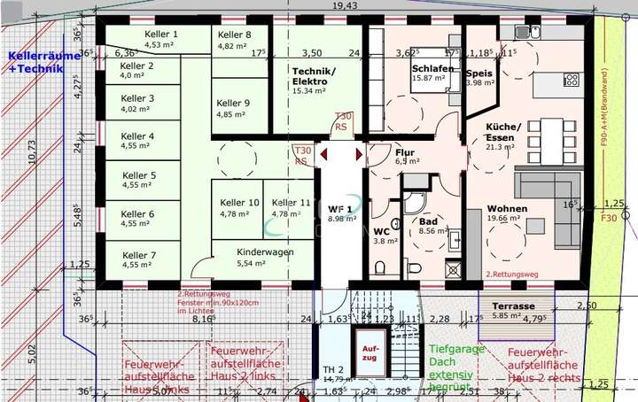 Erdgeschoss Gebäude 1