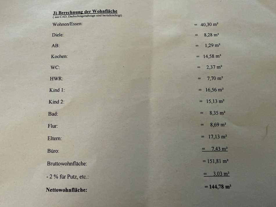 Wohnflächenberechnung