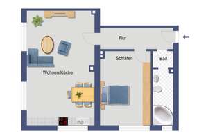 Großzügig geschnittene und modernisierte 2,5 Zimmer-Wohnung mit offener Küche und Eckbadewanne!  – Kölner Str.  31, 45145 Frohnhausen, Essen – Vorschaubild 17