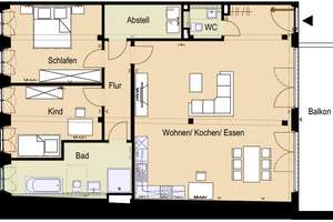 Charmante 3-Zi.-Wohnung mit sonnigem Balkon, moderner Küche und Wohlfühlbad – Burgergäßchen 4, 86150 Jakobervorstadt-Nord, Augsburg – Vorschaubild 6