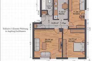 Erstbezug nach Kernsanierung! Hochwertige 3-Zimmer-Wohnung mit Garten, großem Keller & Einzelgarage – Die vollständige Adresse der Immobilie erhältst du vom Anbieter., 86167 Lechhausen-Ost, Augsburg – Vorschaubild 6