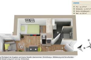 Gepflegtes Apartment in Mainz Uninähe zu vermieten – Die vollständige Adresse der Immobilie erhältst du vom Anbieter., 55122 Hartenberg-Münchfeld, Mainz – Vorschaubild 1
