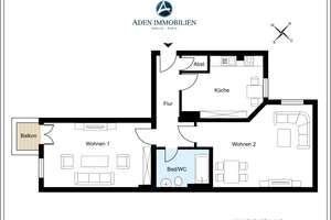 Altbaucharme – 2-Zimmer-Wohnung mit Holzdielen und Balkon – Kiefholzstr. 253, 12437 Baumschulenweg, Berlin – Vorschaubild 2