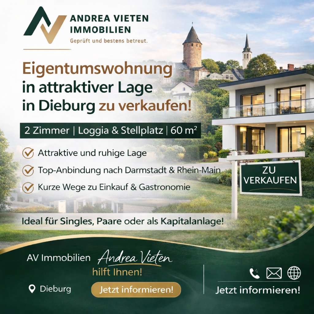 Immobilie in Dieburg - Stilvolle 2-ZKB-Wohnung in gepflegtem Mehrfamilienhaus im Herzen von Dieburg - Bild 0