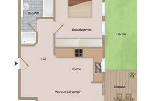 Vollständig Möbliert: Helle 2-Zimmer-Wohnung mit Garten – Die vollständige Adresse der Immobilie erhältst du vom Anbieter., 71642 Poppenweiler, Ludwigsburg – Vorschaubild 9