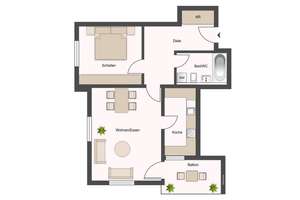 Gut vermietete 2-Zimmer-Wohnung in Striesen – Die vollständige Adresse der Immobilie erhältst du vom Anbieter., 1307 Johannstadt-Süd, Dresden – Vorschaubild 3