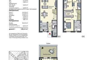 Reihenmittelhaus, 5 Zimmer, EBK, 2 Bäder, 2 Terrassen + Garten.  2 Parkplätze, Niedrige NK !  – Fanny de la Roche Weg 32, 55126 Finthen, Mainz – Vorschaubild 13