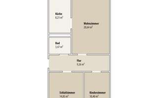 Wunderschöne 3-Raum-Wohnung in ruhiger und grüner Lage – Jenaer Straße 12, 7549 Lusan-Laune, Gera – Vorschaubild 2