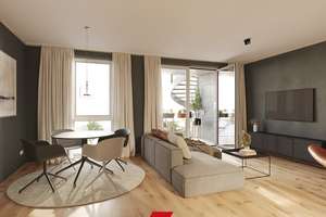 Neubau Erstbezug:  Exklusive und hochwertig ausgestattete 2 Zimmer DG- Wohnung, 2 Balkonen- Haus C