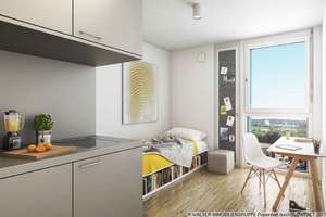 1-Zimmer Wohnung im Unitiy  für Studenten, Azubis, Doktoranden – Landsbergerstr. 441, 81241 Am Westbad, München – Vorschaubild 3