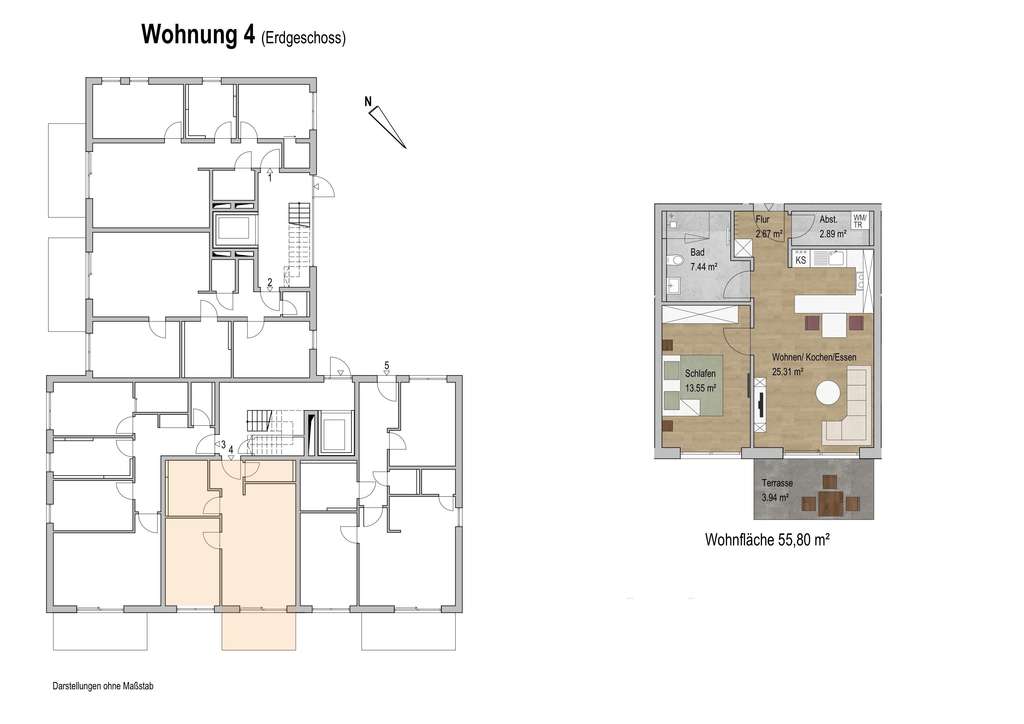Immobilie in Malching - Hochwertige 2-Zimmer- Neubauwohnung im Erdgeschoss mit Terrasse und Garten - Bild 4