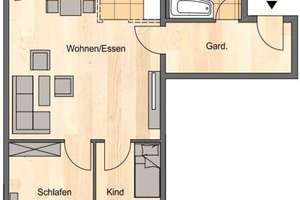 3 Raum-Wohnung mit Loggia (Balkon), Badewanne+Dusche, Bezug ab 01.08.2026 – Rowena-Morse-Str. 24, 7743 Zwätzen, Jena – Vorschaubild 2