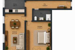 WG-fähige - 2-Zimmer Wohnung am Galgenberg in Uni/FH Nähe – Die vollständige Adresse der Immobilie erhältst du vom Anbieter., 93053 Galgenberg, Regensburg – Vorschaubild 8