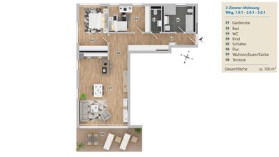 NaturELLA Wohn(t)raum 3-Zimmer-Neubauwohnung mit Balkon