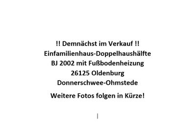 Vorankündigung: 4,5 Zimmer-Einfamilienhaus-Doppelhaushälfte in Donnerschwee-Ohmstede