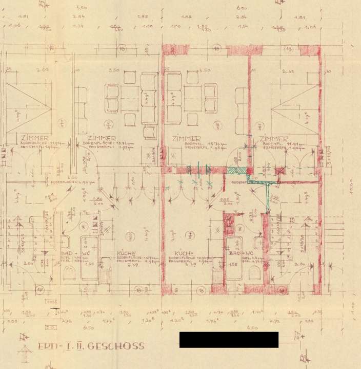 Erd,1,2, Geschoss Grundriss