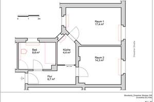 Gepflegte 2-Zimmer-Hochparterrewohnung mit Tageslichtbad und Garage – Dresdner Straße 236, 1640 Coswig – Vorschaubild 8