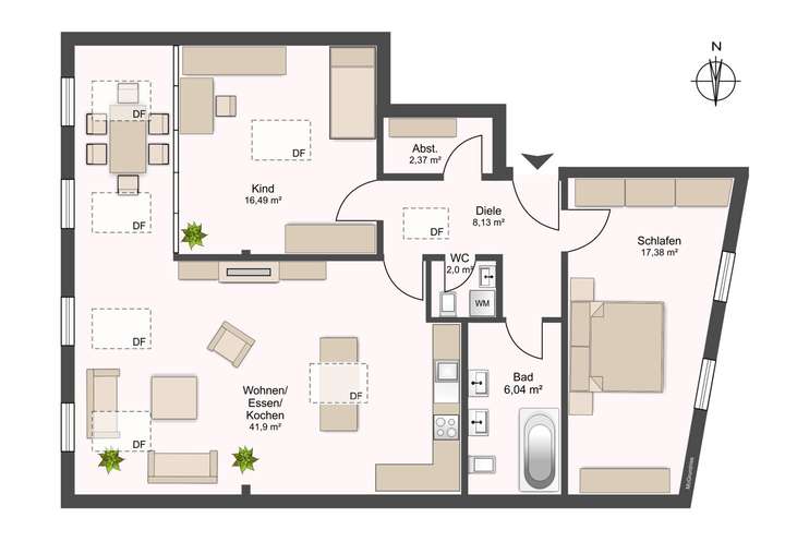 Grundriss (nicht maßstabsgetre