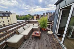 Mit Ausblick über Flingern Nord: Circa 38m² großes Appartement mit großer Dachterrasse!