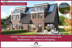 Neubau-Doppelhaushälfte mit großem Garten und Dachterrasse – 3 Ebenen in Klingberg