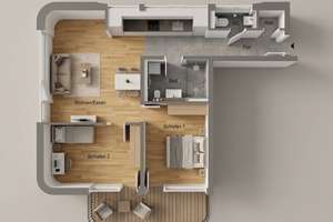 Erstbezug Neubau: 3-Zimmer mit Balkon in den Elbvororten – 87,9 m², 1. OG – Tönninger Weg 73 b, 22609 Osdorf, Hamburg – Vorschaubild 7