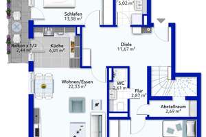 Penthouse-Charakter trifft auf Komfort mit Dachterrasse, Aufzug und TG-Stellplatz – Die vollständige Adresse der Immobilie erhältst du vom Anbieter., 22417 Langenhorn, Hamburg – Vorschaubild 15