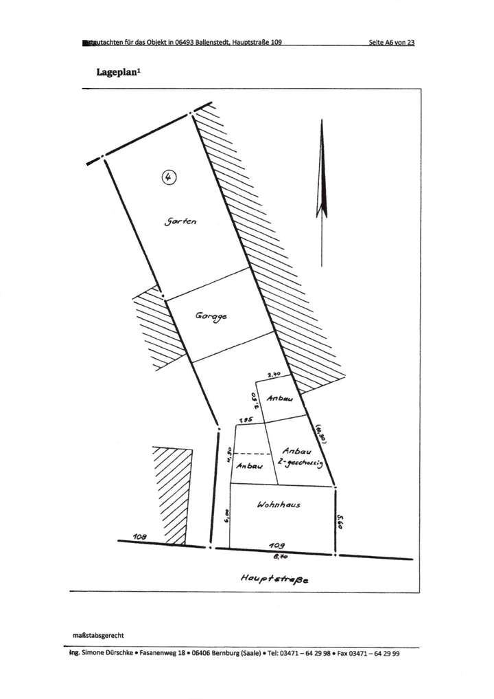 Lageplan mit ehemaliger Bebauu