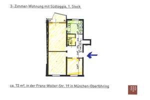 Schöne 3-Zimmer-Wohnung mit Südloggia in Oberföhring - Nähe St. Emmeransmühle – Franz-Wolter-Str. 19, 81925 Oberföhring, München – Vorschaubild 15