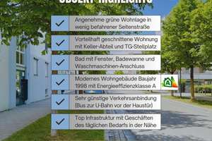Neuwertig renovierte, schön geschnittene 2-Zimmer-Wohnung (2.OG) mit Blick ins Grüne direkt am Park – Elisabeth-Dane-Straße 4, 81829 Messestadt Riem, München – Vorschaubild 2