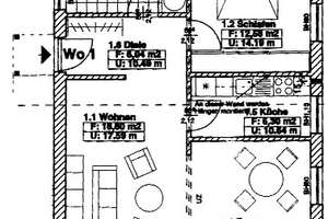Helle 2-Zimmer Wohnung im Erdgeschoss eines schwedischen Holzhauses