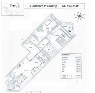 3 Zimmerwohnung in Mainz - Gonsenheim kpl. saniert 2016
