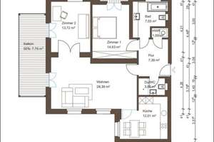 Seltene Gelegenheit!!! 3,5-Zimmer-Wohnung mit zwei Balkonen, zwei Bädern, EBK, Stellplatz & Aufzug – 67063 Nord-Hemshof, Ludwigshafen am Rhein – Vorschaubild 15