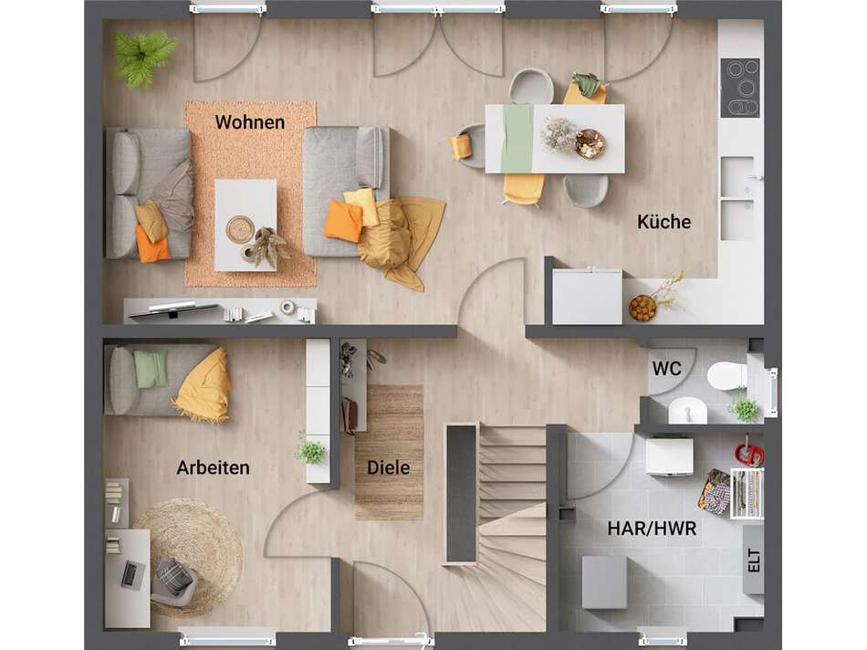 EG offene Küche & Arbeiten