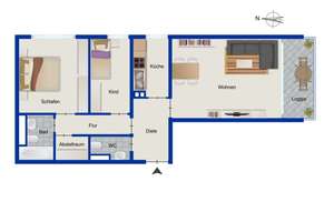 Vermietete 3-Zimmer-Wohnung in Top Lage von München-Gern – Die vollständige Adresse der Immobilie erhältst du vom Anbieter., 80638 Neuhausen, München – Vorschaubild 8