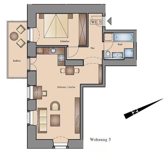 Mobliert 2 Zimmer Apartment In Dresden Klotzsche 1 Schlafzimmer
