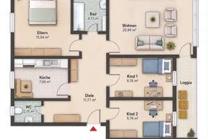 Ihr neues Zuhause: 4-Zimmer-Wohnung mit idealem Grundriss – Theodor-Heuss-Ring 14, 51377 Steinbüchel, Leverkusen – Vorschaubild 5