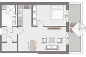 Wohnqualität mit Herz – Barrierefreie Dachgeschosswohnung mit Terrasse im Betreuten Wohnen – Die vollständige Adresse der Immobilie erhältst du vom Anbieter., 86517 Wehringen – Vorschaubild 7