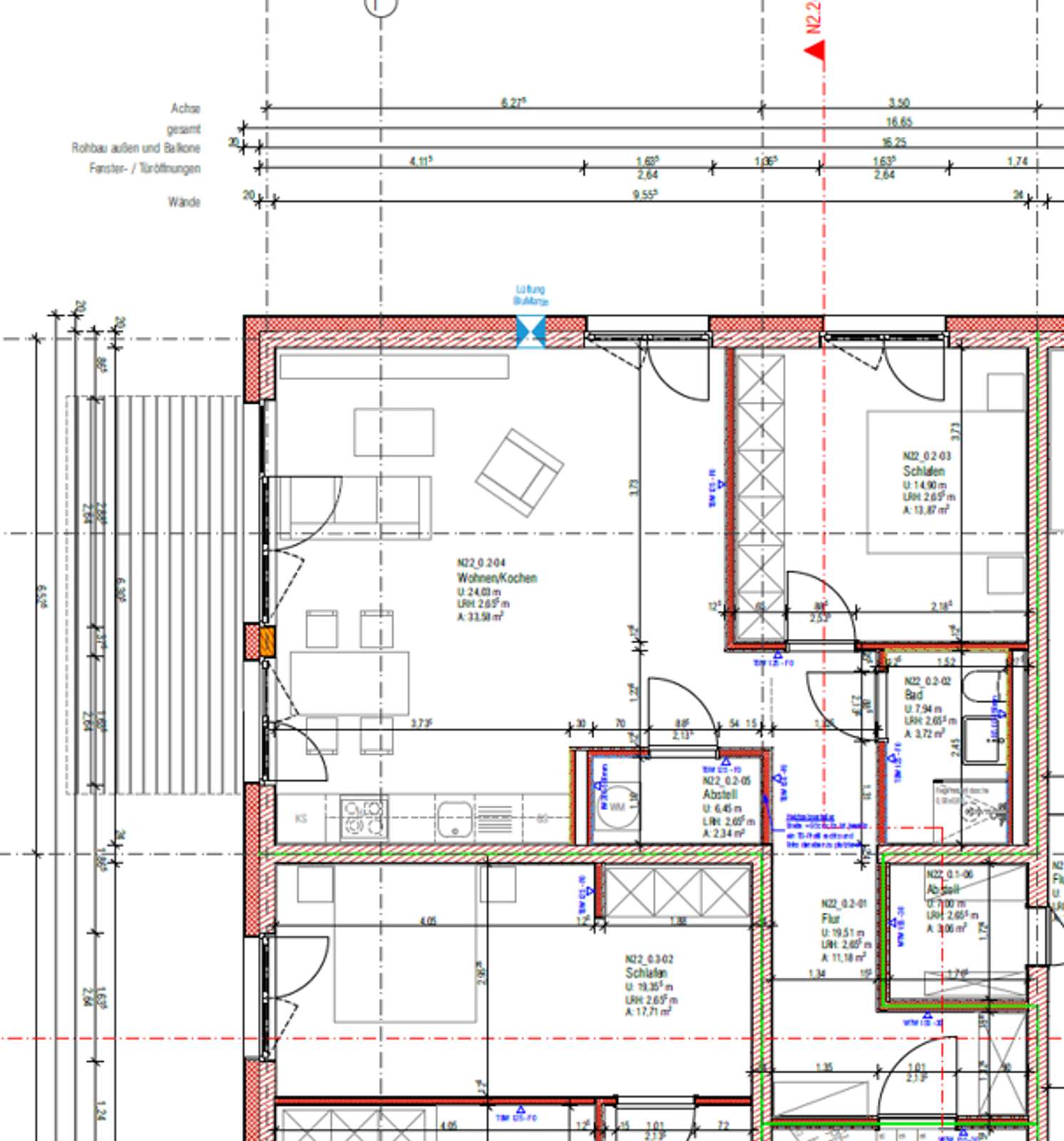 Moderne 2-Zimmer Wohnung mit Terrasse und Einbauküche