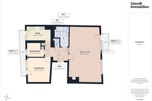 3-Zimmer-Wohnung mit Einbauküche, zwei Balkonen, Kamin und Skylineblick in Frankfurt-Oberrad – 60599 Oberrad, Frankfurt am Main – Vorschaubild 10