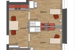 Voll möbliertes Studentenappartement in einer 2er-WG mit Duschbad und Küche in bester Lage. – Karl-Marx-Allee 220, 52066 Burtscheider Abtei, Aachen – Vorschaubild 12