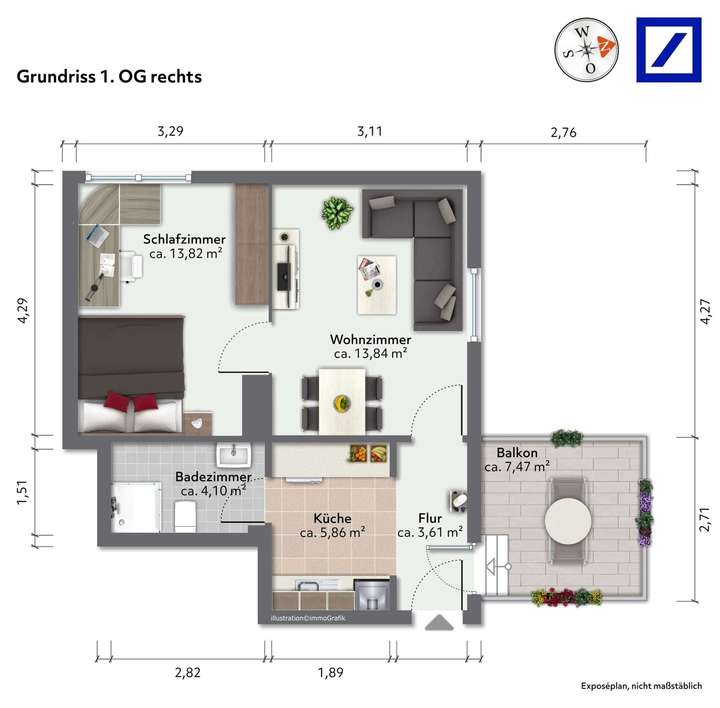 Grundriss 1. OG rechts