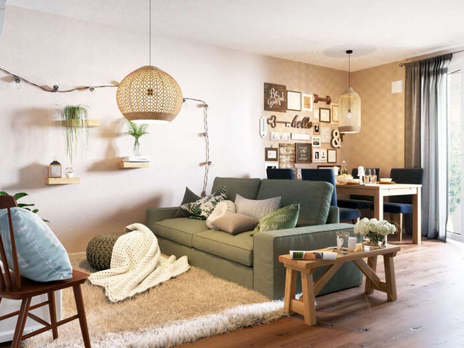 Wohnbeispiel Wohnzimmer.