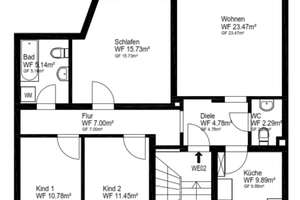     Modernisierte 4-Zimmer-Wohnung mit Balkon & Gartennutzung in Rheinnähe