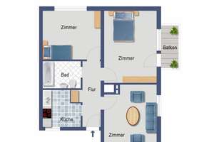 *PROVISIONSFREI *  Zum Selbstbezug ab 01.06.2026 ! Ruhig gelegene 3,5 – Zimmer- Wohnung mit Balkon ! – Am Wald 67B, 40597 Benrath, Düsseldorf – Vorschaubild 3